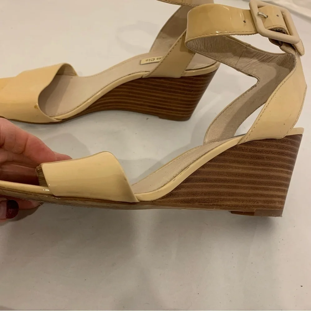 Louise et Cie Punya Odessa Patent Leather Wedge Sandals